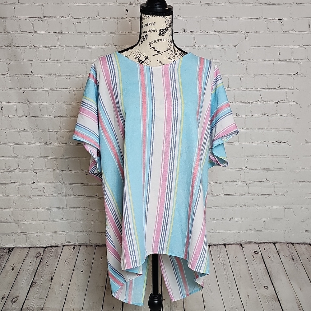 Oddi Pastel Striped Women's Tunic Top
